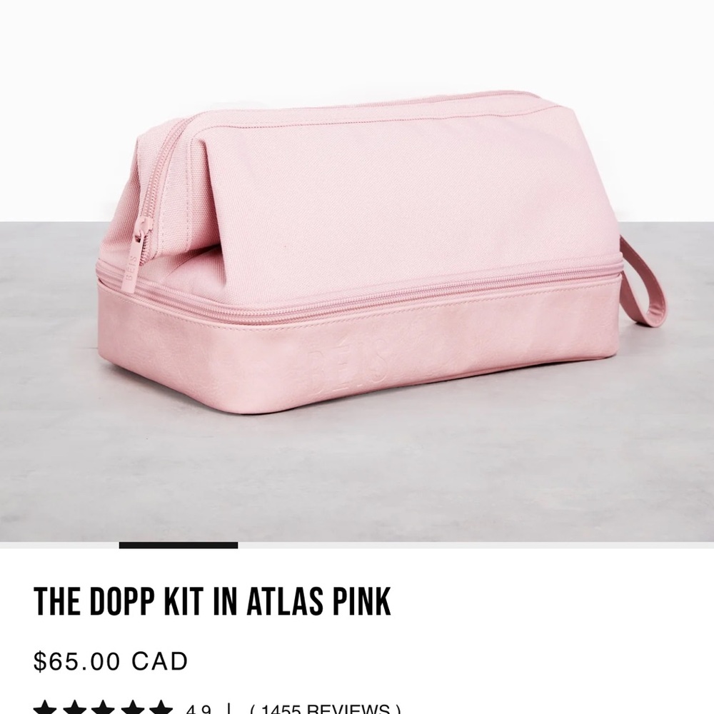 BNWT BEIS Atlas Pink Dopp Kit
